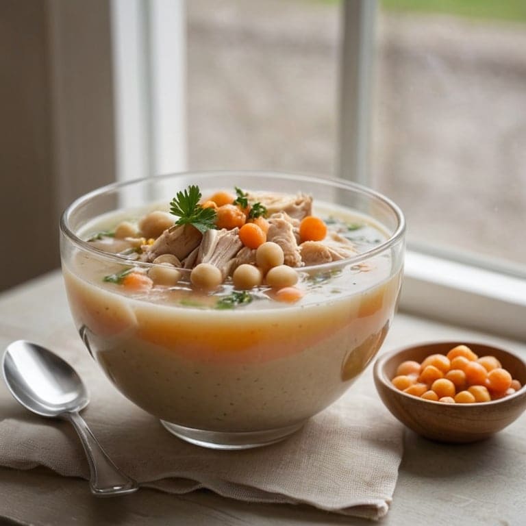 Chicken and chickpea soup cup