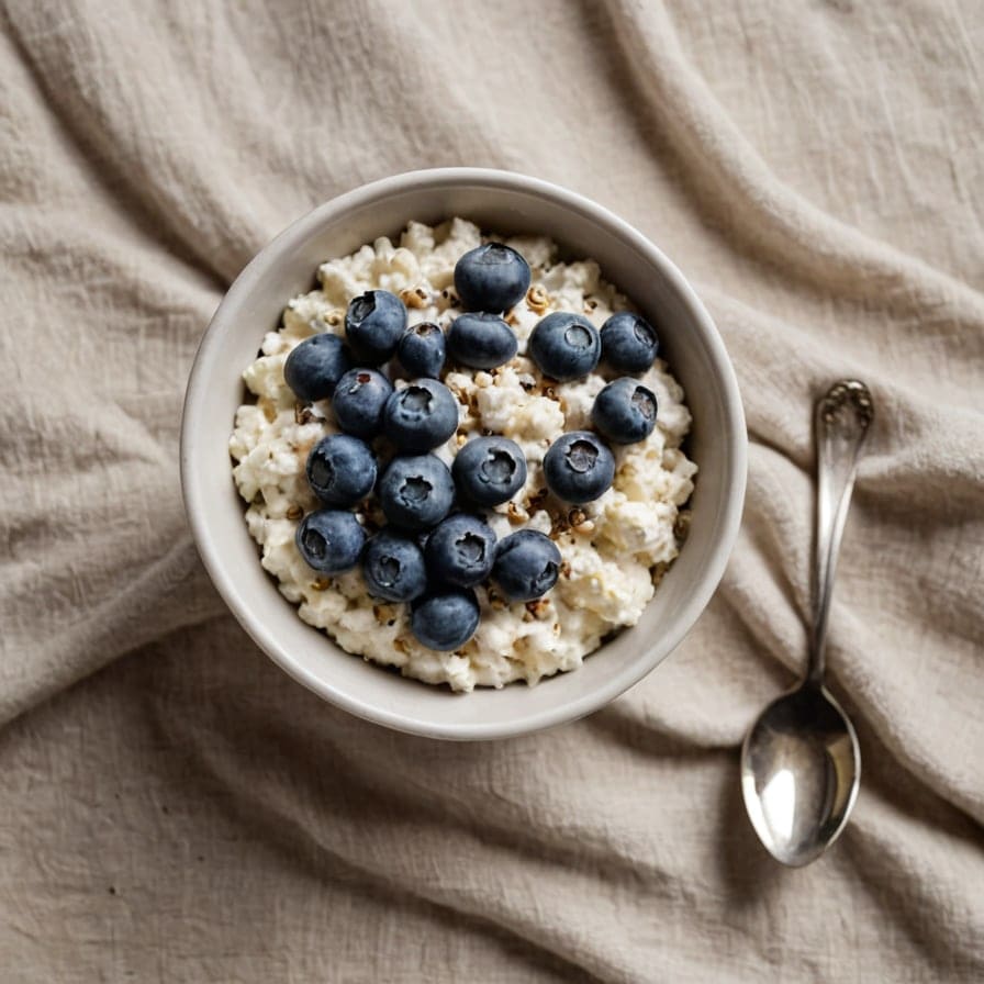 Cold cottage cheese berry bowl
