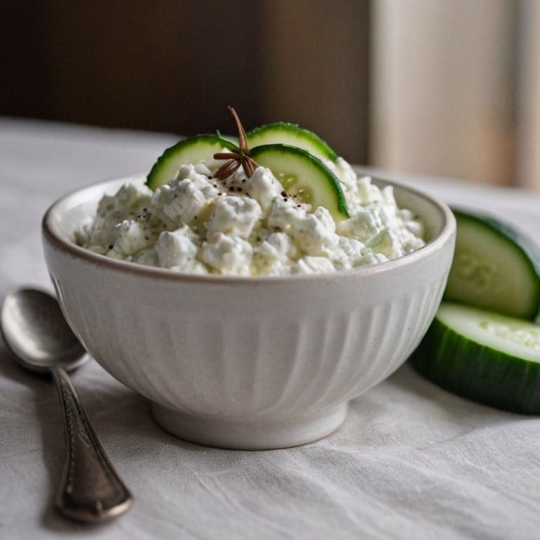 Cottage cheese cucumber cup