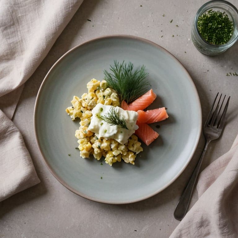 Smoked salmon egg-white scramble