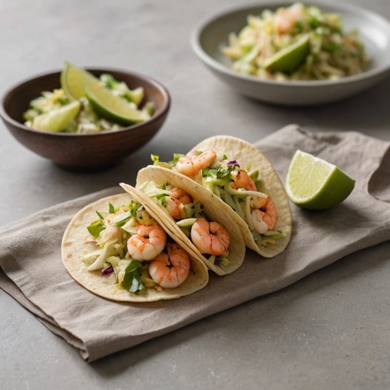 Two small shrimp tacos