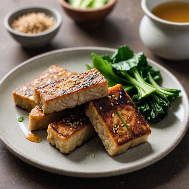 Sesame tempeh and bok choy