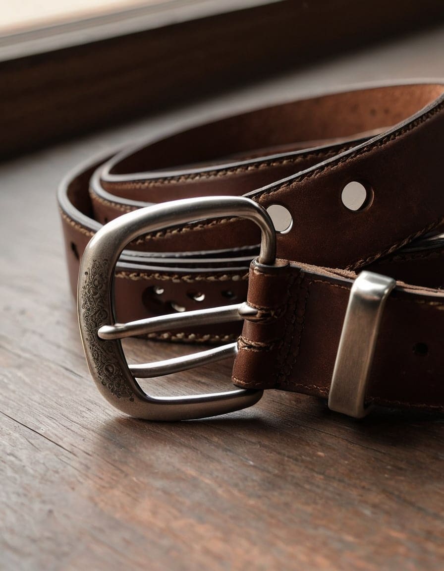 A leather belt with extra holes punched in it